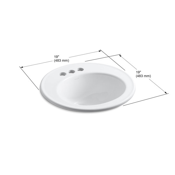 K220240,896,80 Kohler Brookline Circular DropIn Bathroom Sink